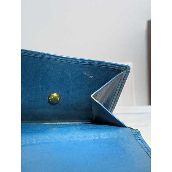 Auth Louis Vuitton Epi Leather Compact Wallet  – Blue w/ Box & Unbranded Dusty - Picture 4 of 9